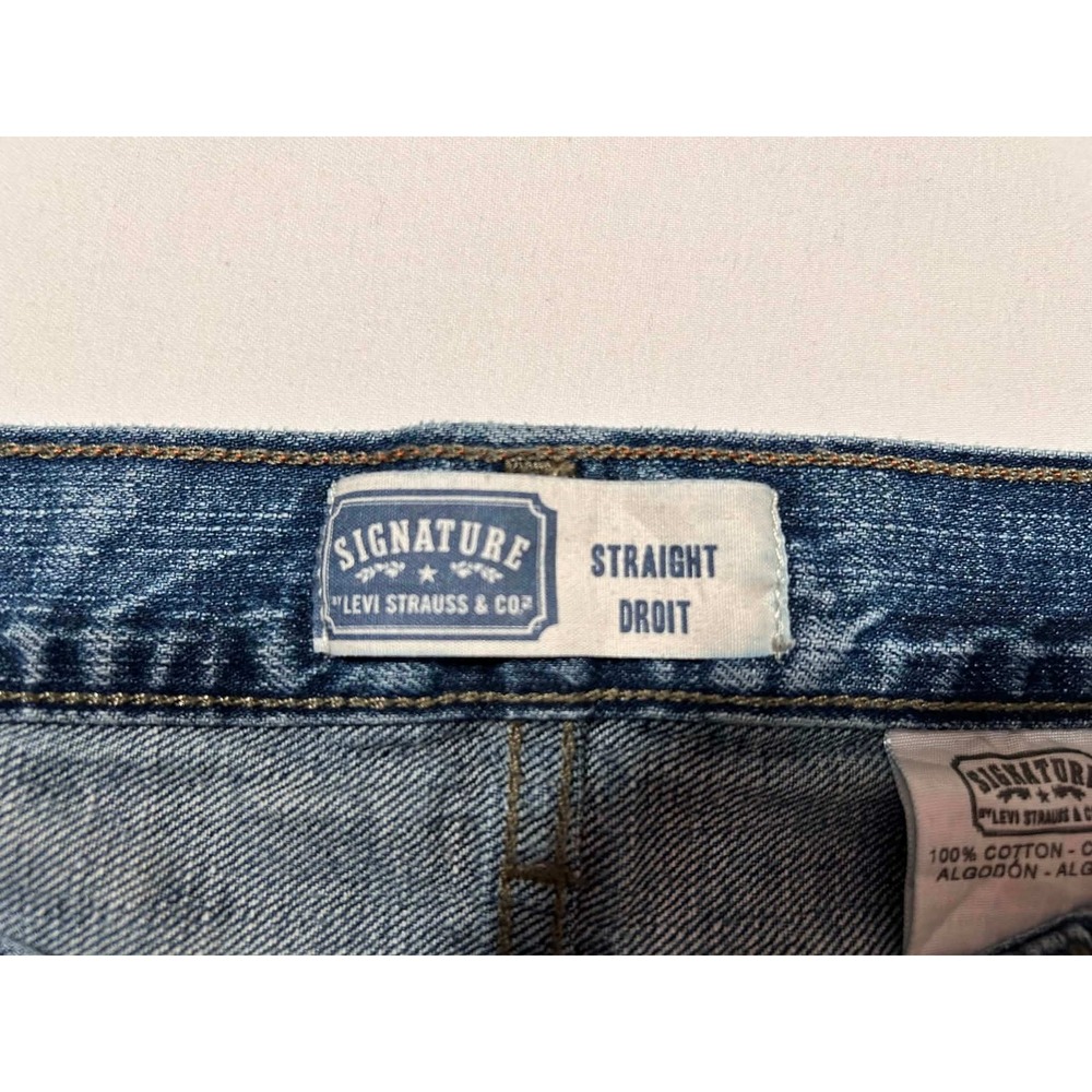 Signature by Levi Strauss & Co Mens Straight Leg Jeans Blue Denim 36x32 - Picture 4 of 10